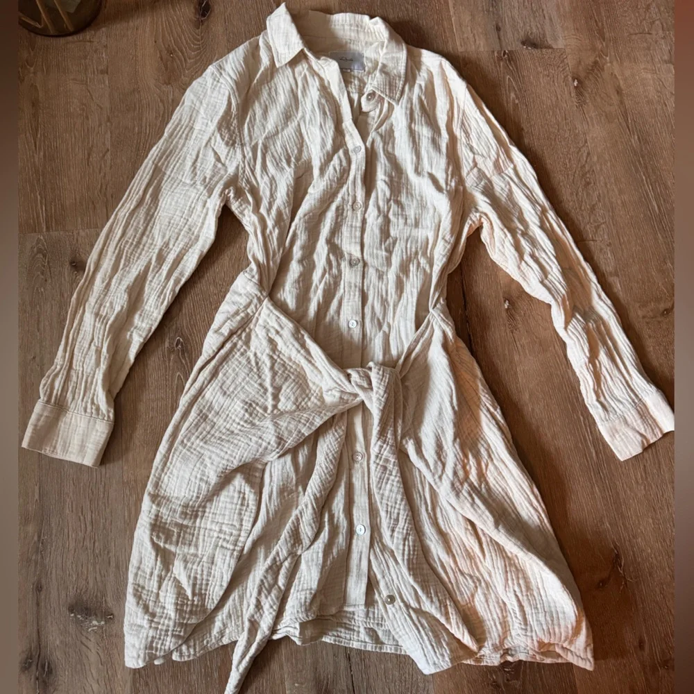 Rails‎ Cream Organic Cotton Button Down Wrap Dress Size M